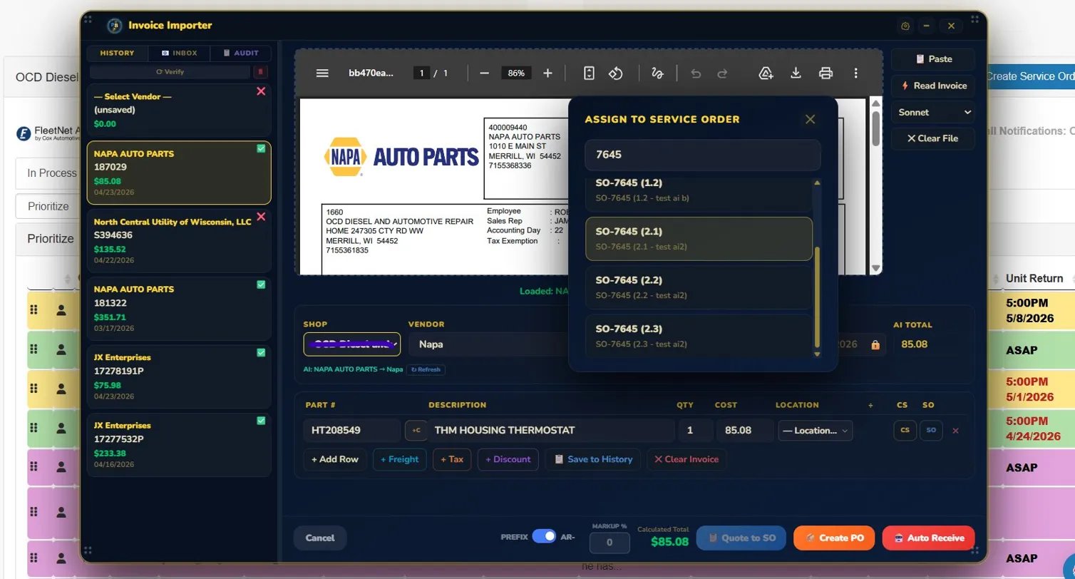 Invoice Importer - Assign to SO
