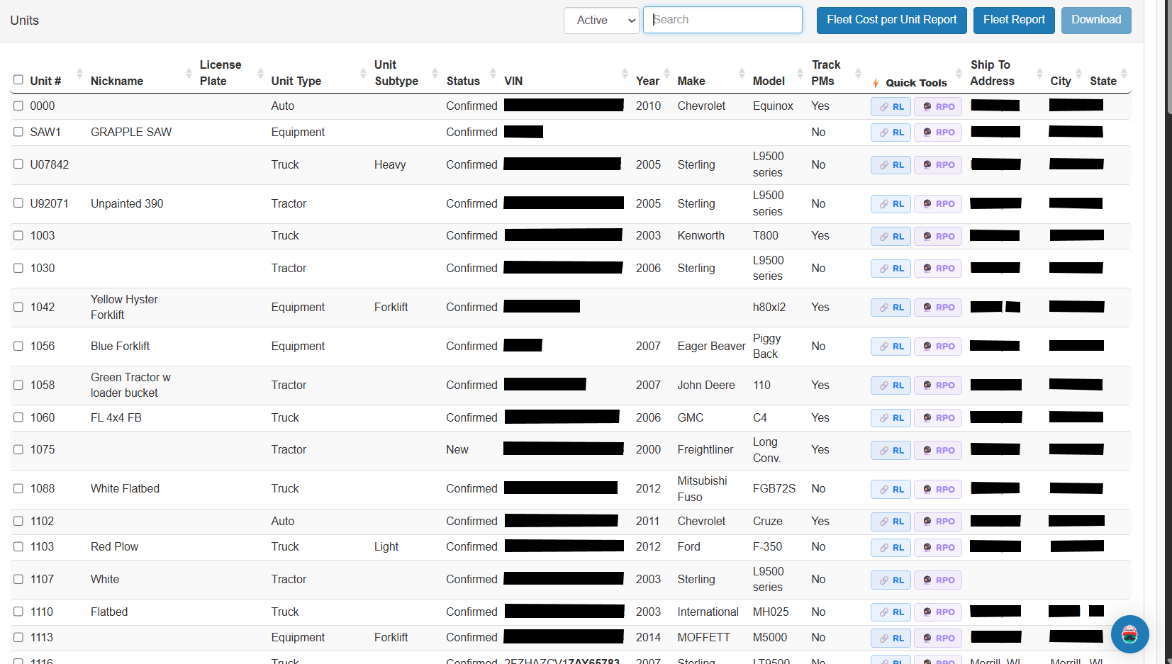 RepairLink lookup from Unit page